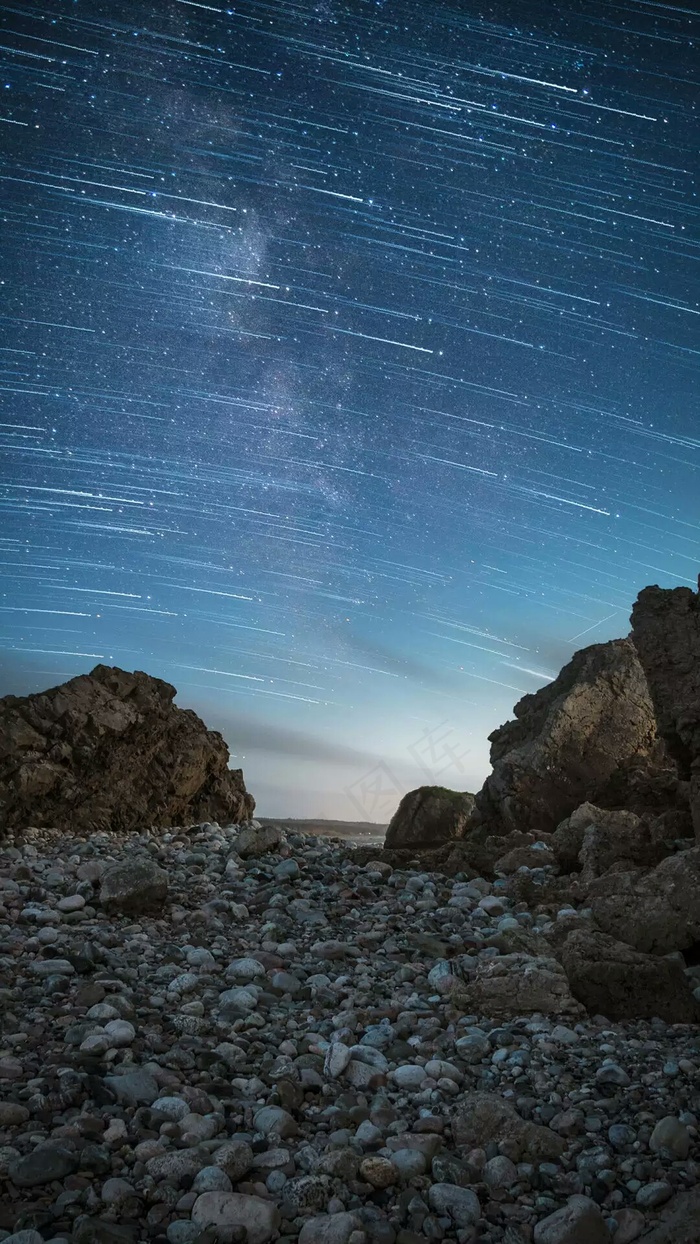 延时拍摄的星空高清摄影图片