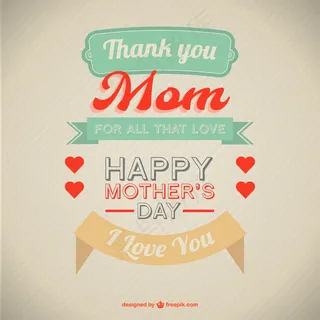 复古风格的母亲节贺卡