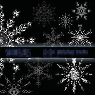 各式雪花组合素材