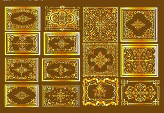 多款金色矢量欧式花纹图片