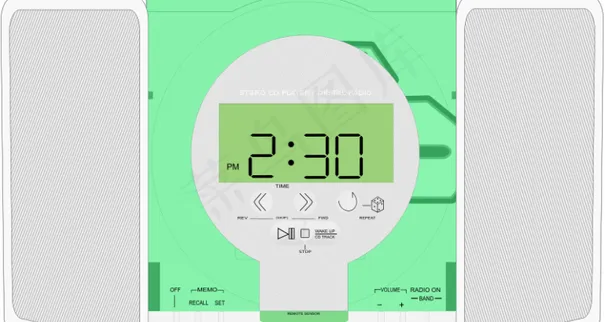 立体声CD播放机的矢量图形