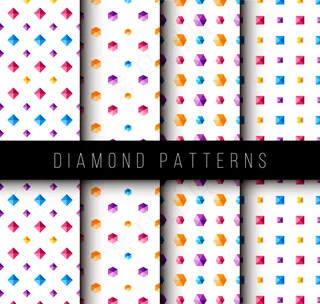 四个图案与彩色钻石