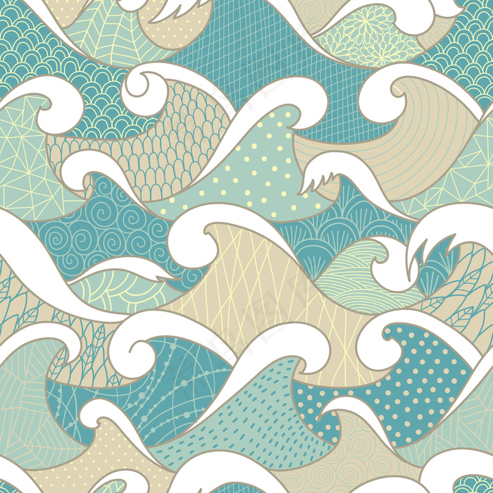简约蓝色海浪浪花线条纹理背影素材