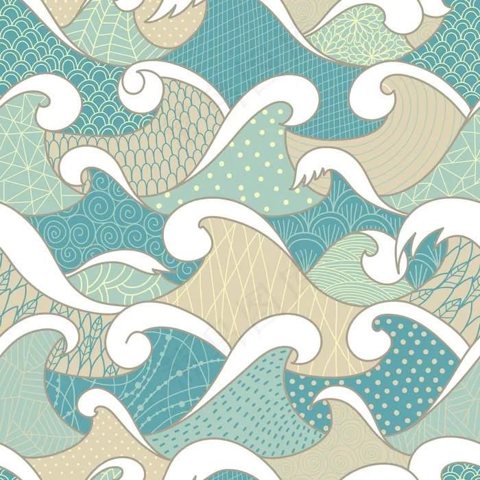 简约蓝色海浪浪花线条纹理背影素材eps,ai矢量模版下载