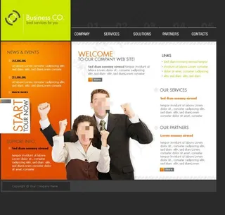 青春活力企业网页psd模板