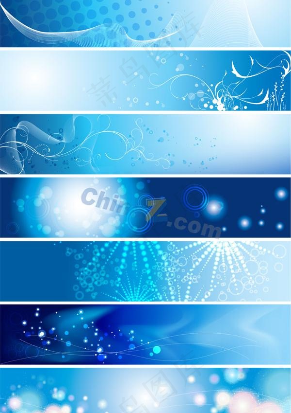 蓝色梦幻花纹背景矢量素材