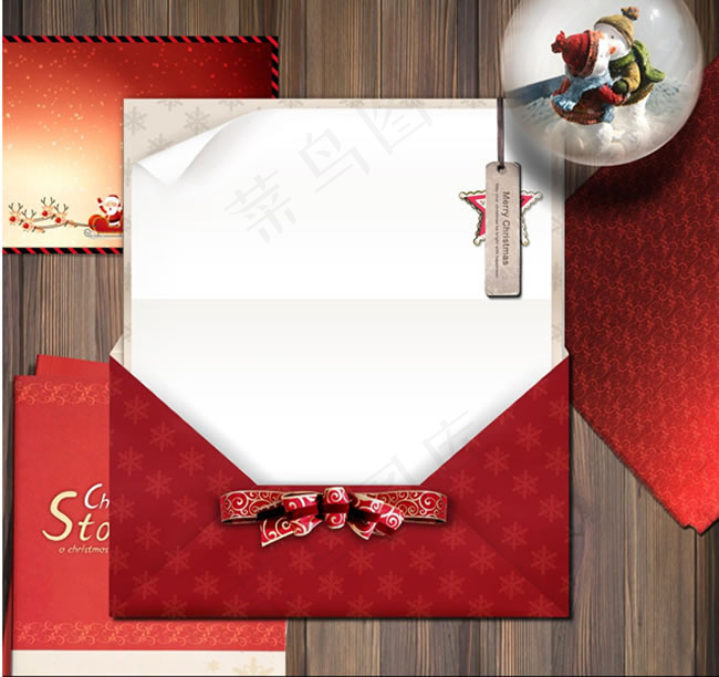 圣诞节信封设计模板PSD素材