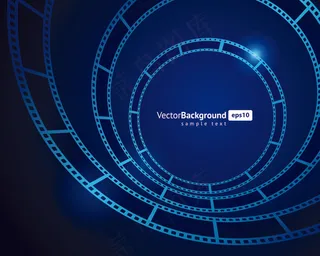 炫酷蓝色胶带旋转时尚背景