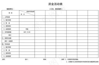 资金活动表