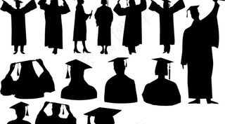 毕业人物剪影图片