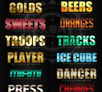 10款时尚金属质感艺术字PS样式