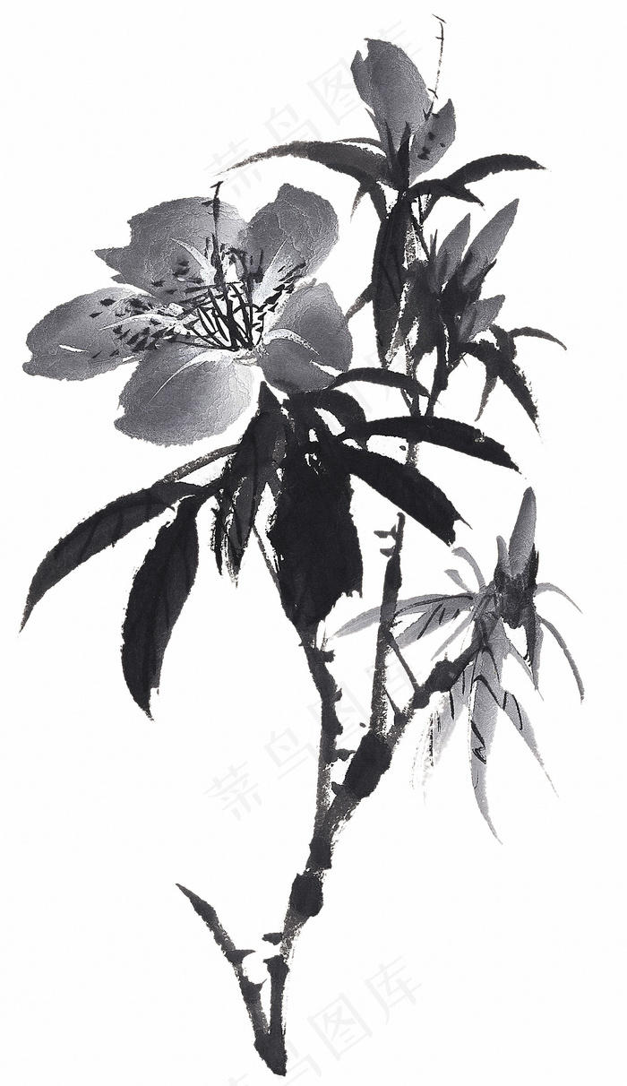 水墨喇叭花