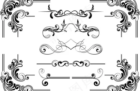 欧式花纹矢量素材图片