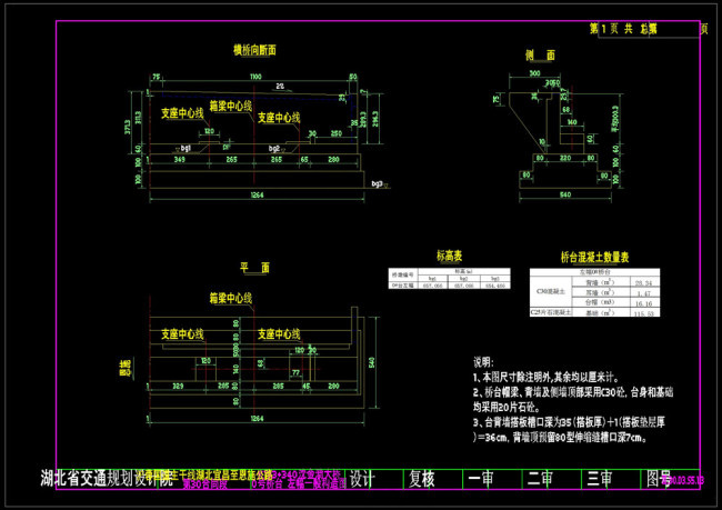 桥台左幅一般构造图cad图纸