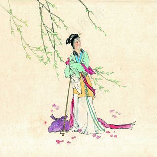 写意仕女 人物画 国画 _0002