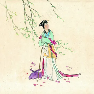 写意仕女 人物画 国画 _0002