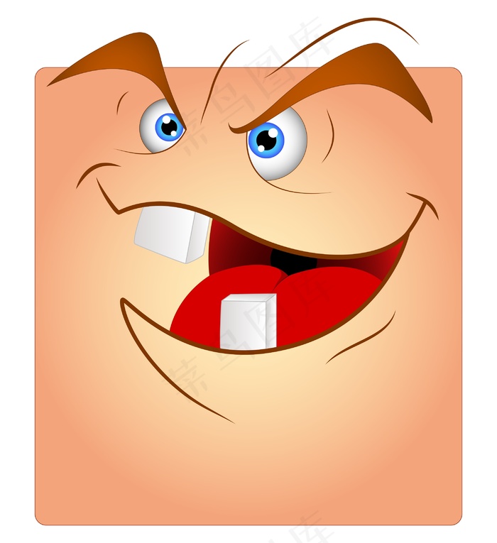 快乐的顽皮的微笑 微笑的卡通箱