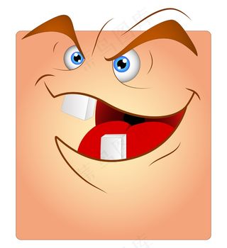快乐的顽皮的微笑 微笑的卡通箱