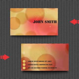 橙色背景名片矢量素材