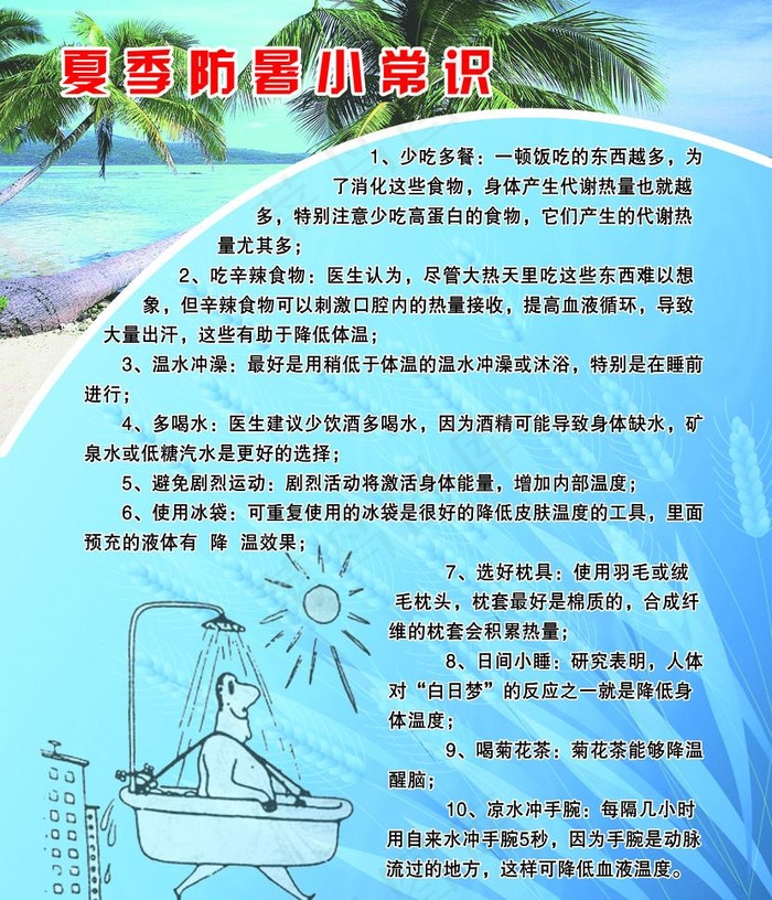 夏季防暑小常识图片(2778X3430(DPI:72))psd模版下载