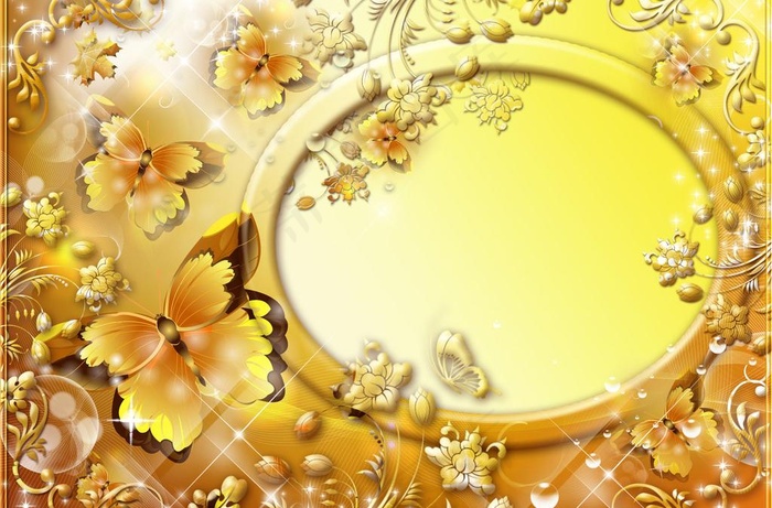 花卉相框图片(3720X2658(DPI:300))psd模版下载