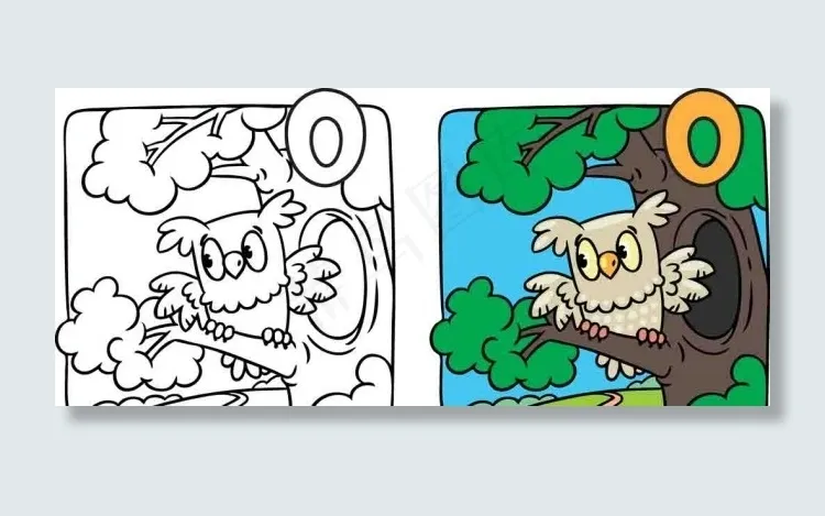 手绘动物卡通漫画eps,ai矢量模版下载