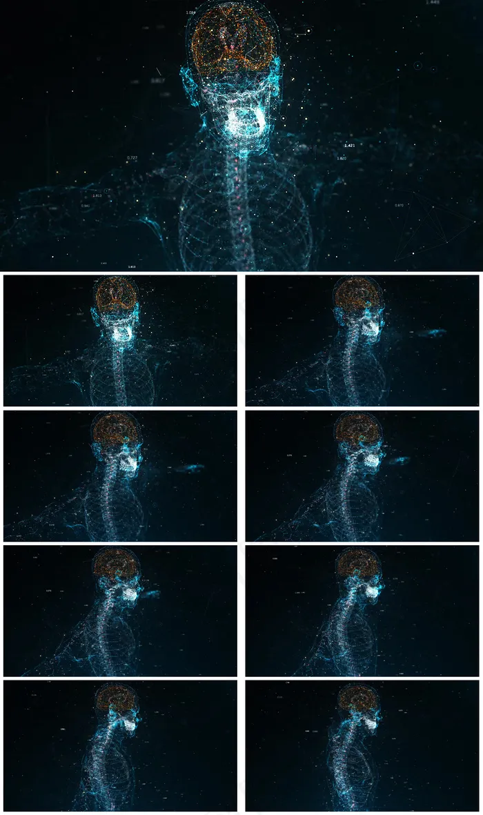 2K现代医疗人体粒子体现背景素材