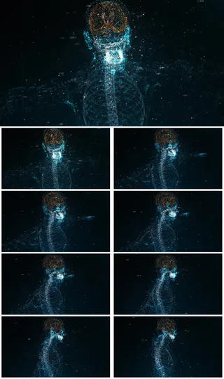 2K现代医疗人体粒子体现背景素材