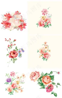 清新浪漫的手绘水彩花卉免费下载