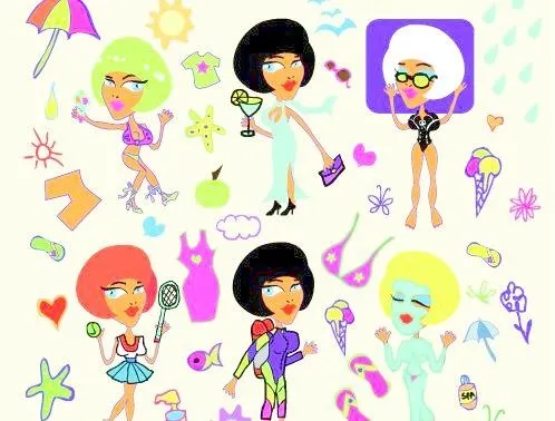 时尚女性矢量图cdr矢量模版下载