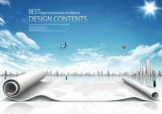 创意城市图片PSD分层素材