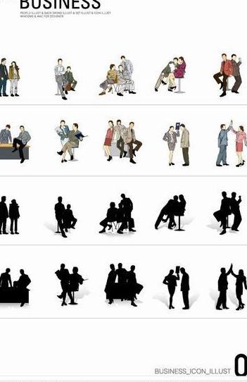 韩国商务办公人物各种姿态矢量图10...ai矢量模版下载