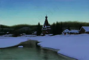 湖边雪地