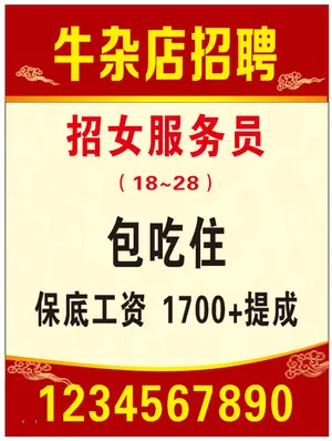 招聘  牛杂 海报背景
