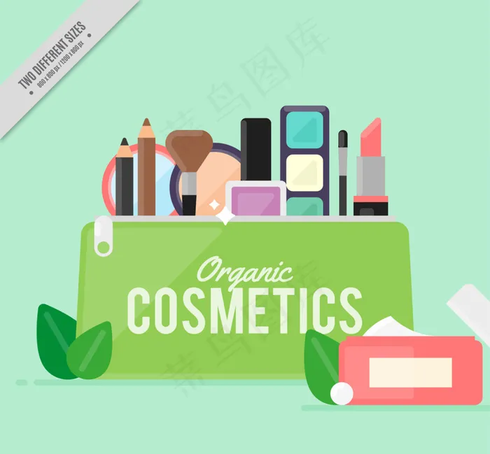 扁平美容产品背景ai矢量模版下载