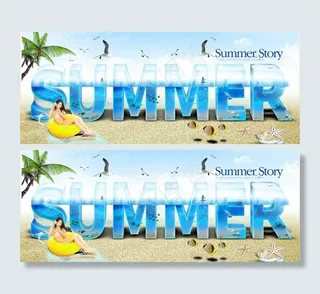 夏天海报 summer字体图片