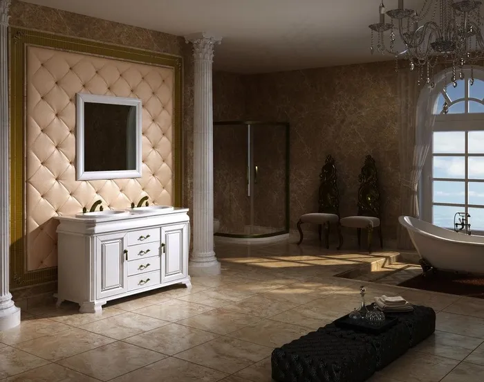 高档浴室实木柜图片