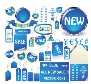 商场促销标签标贴设计矢量图