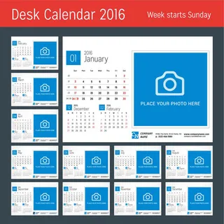 2016年日历主题矢量素材集合V.74