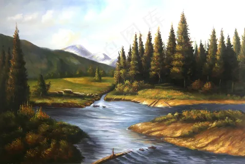 自然风景油画图片