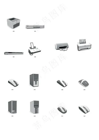 电脑打印机鼠标模型