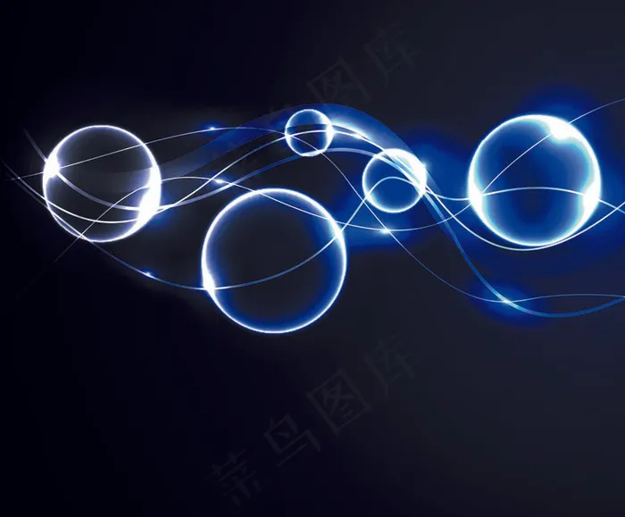 蓝色泡泡科技炫光背景矢量素材