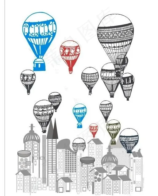 热气球图片cdr矢量模版下载