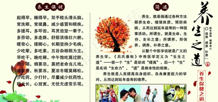 养生之道图片psd模版下载