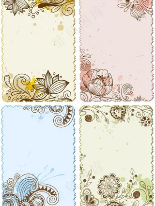 古典花纹名片卡片图片