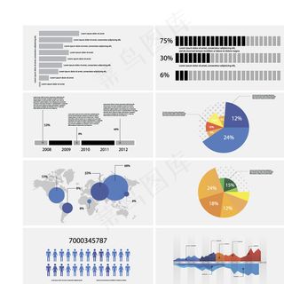 网站商务统计图集矢量素材