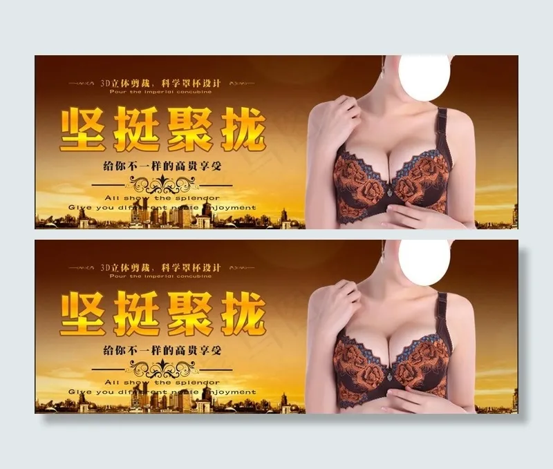 坚挺聚拢文胸图片psd模版下载