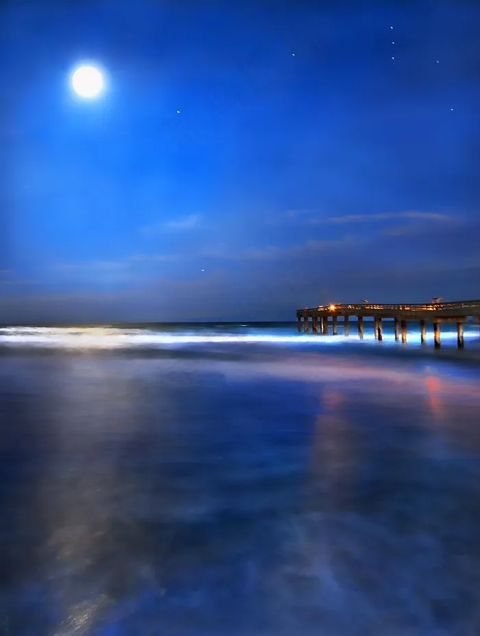 海岸夜色图片