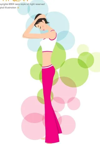 韩国运动健身美女矢量图078