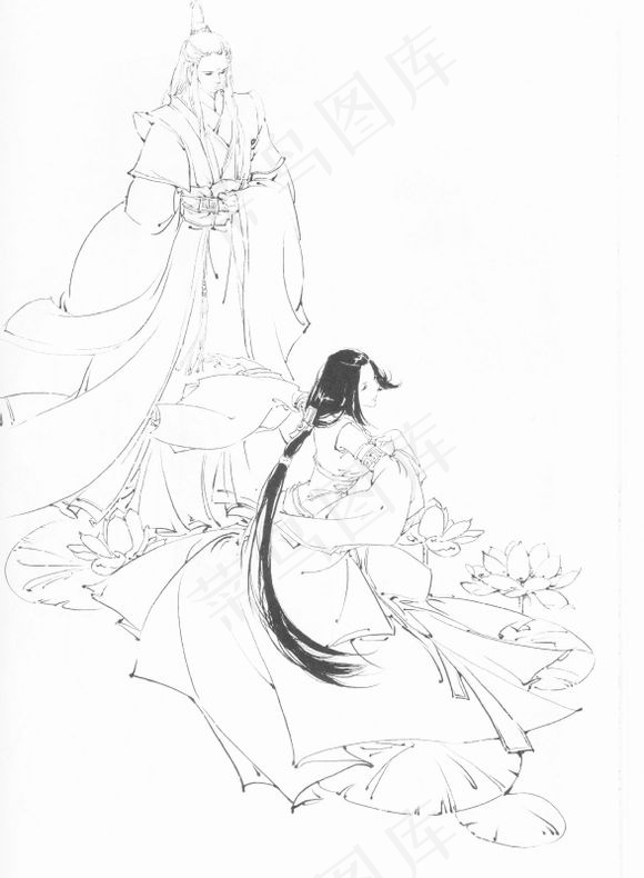 黑白线稿插画